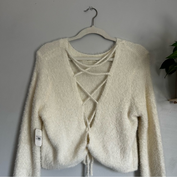 NWT Altard state white sparkly cross back winter sweater size XL extra large - Picture 6 of 6